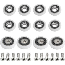 12 Sets Shower Door Wheels , Rollers Replacement Part for Bathroom Glass Door Runnerscurved Shower Doors Pulley Outside Diameter 23mm And 25mm