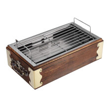 Portable Stainless Steel Charcoal BBQ Grill for Camping, Beach and Outdoor Cooking