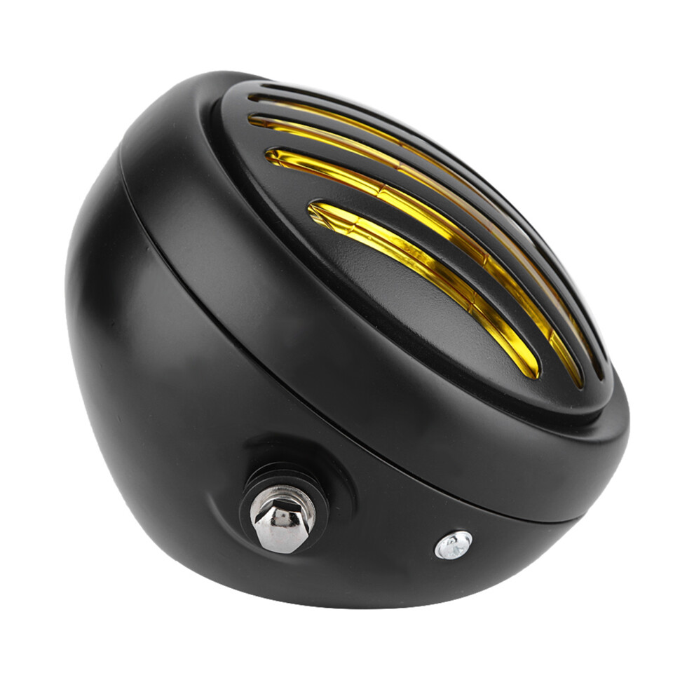 Universal 5.75In Motorcycle Headlight 35W Shell Lens Black/Yellow 8781388727537