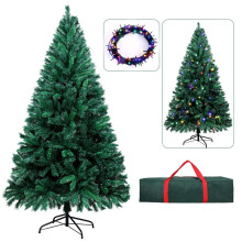 OUSFOT 6ft Artificial Christmas Tree with 250 LED Colour Lights 815 Branches