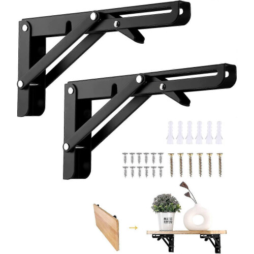 2pcs Black Folding Console Stand, Heavy Duty Retractable Folding Console Stand