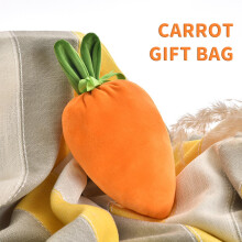 (Carrot Style 1) Velvet Easter Carrot Drawstring Bag Smooth Touch Soft Material Easter Party Decorations Suitable for Hosting Large Gathe