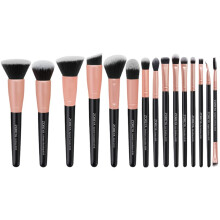 15-teiliges komplettes schwarzes Make-up-Pinselset – Foundation-, Rouge-, Lippen- und Lidschattenpinsel, essentielles Make-up-Werkzeugset