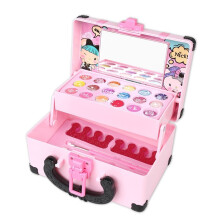 Kit per il trucco da principessa per bambine, set di cosmetici giocattolo con rossetto, fard, smalto e beauty box per bambine.