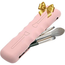 Pinkfarbener Reise-Make-up-Pinselhalter – Wasserdichter, tragbarer Kosmetikorganizer für Pinsel