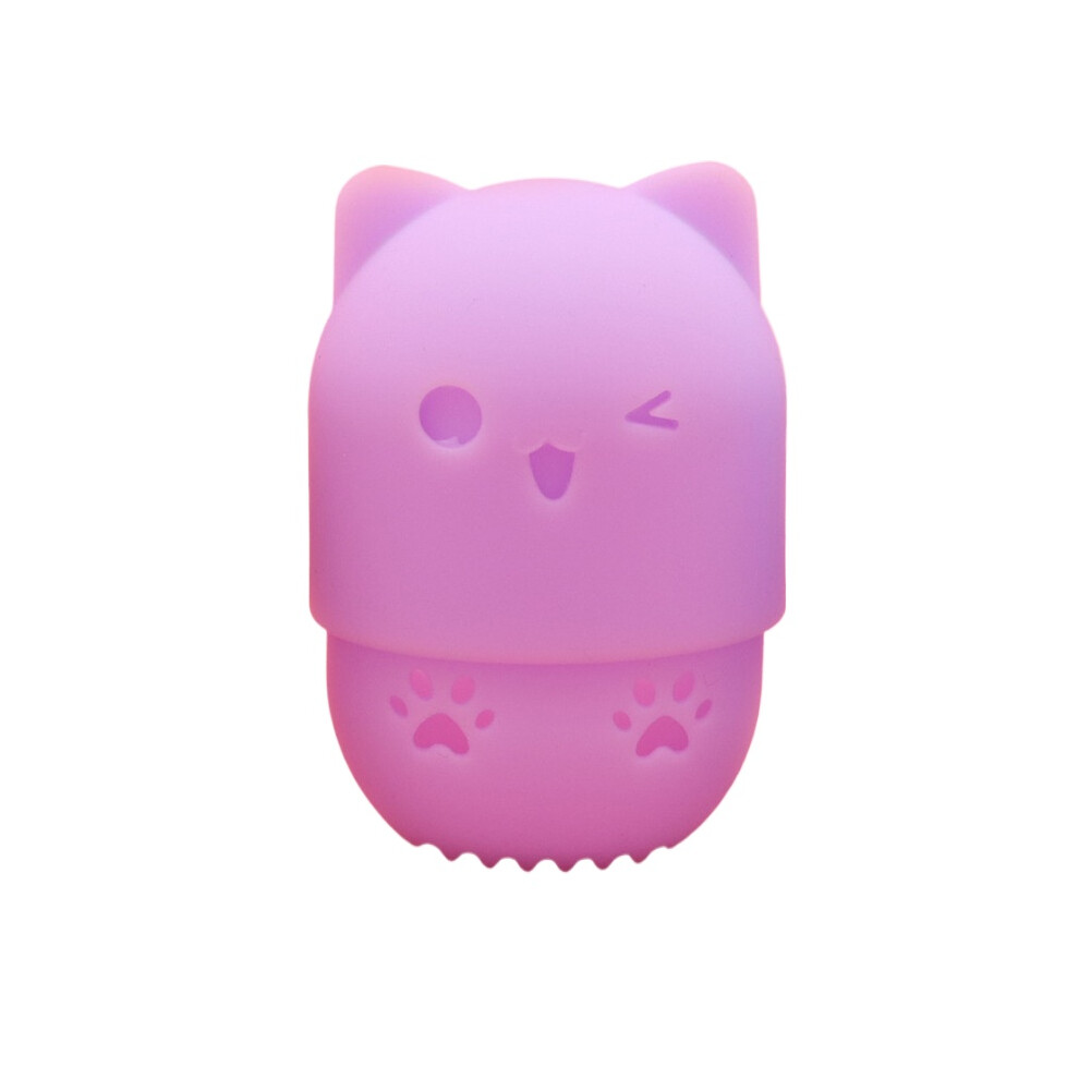 Purple Portable Cute Powder Puff Storage Box Â Soft Silicone Case For Makeup Sponge (Purple)
