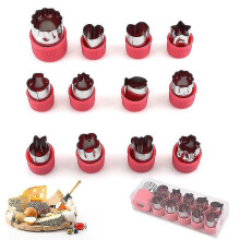 Stainless Steel Cutting Mold Flower Shape Rice Cookie Cake Vegetable Fruit Cutter Mold Diy Set Of 12pcs