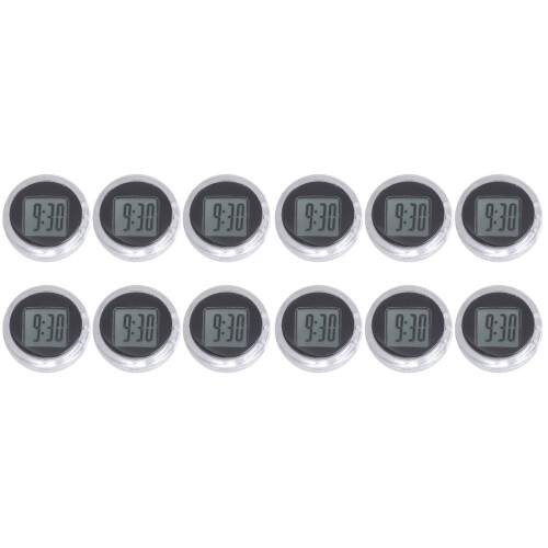 12 Pcs Waterproof Motorcycle Digital Clock Plastic 1