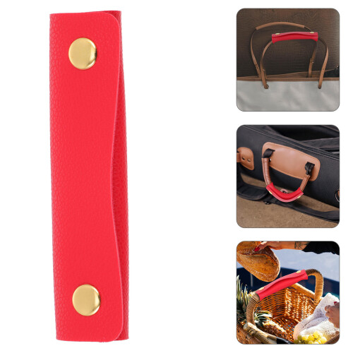 1Pc Red PU Handbag Handle Wrap Comfortable Durable Bag Grip Protector 1