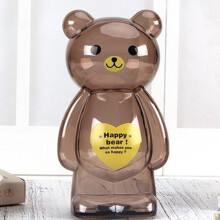 (Taupe, 18cm) Children\'s Anti-Fall Bear Piggy Bank Eco-Friendly Safe Cute Money Box for Boys and Girls Personalized Gifts
