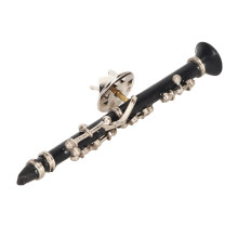 Music Instrument Brooch Metal Oboe Pin with Case Mini Flute Design for Unisex Musician Gift