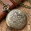 1Pc Simple Coffee Clamshell Pocket Watch Quartz Hanging Accessory 3