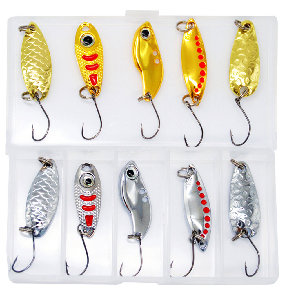 Photos - Lure / Spinner (17) 10pcs Fishing Spoon Lures & Baits Durable Hard Metal Spinner Baits for Freshwater & Saltwater
