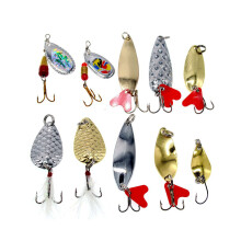 (3) 10pcs Fishing Spoon Lures & Baits Durable Hard Metal Spinner Baits for Freshwater & Saltwater