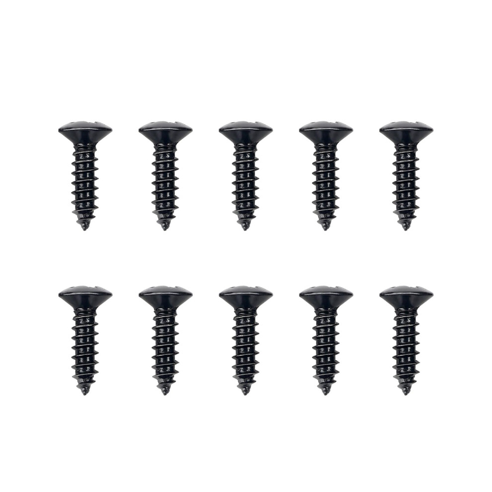 Guitar Jack Screws Black Stainless Steel 3/8 Inch Oval Head For Gibson Les Paul Sg Es Pack Of 10 9771547292241