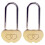 2 Pack Heart Lock For Souvenir Luggage Padlock Concentric Lovers 2