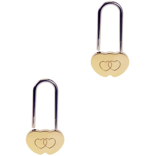 2 Pack Heart Lock For Souvenir Luggage Padlock Concentric Lovers 2