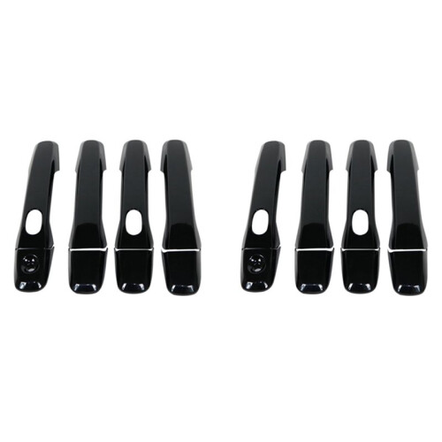 16PCS ABS Glossy Black Outer Side Door Handle Cover Trim with  Hole for  Explorer 2011-2018