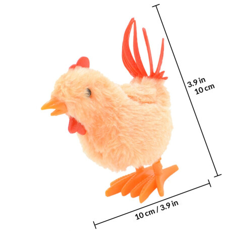 6Pcs Plush Wind Up Chickens Clockwork Jumping Toys 1
