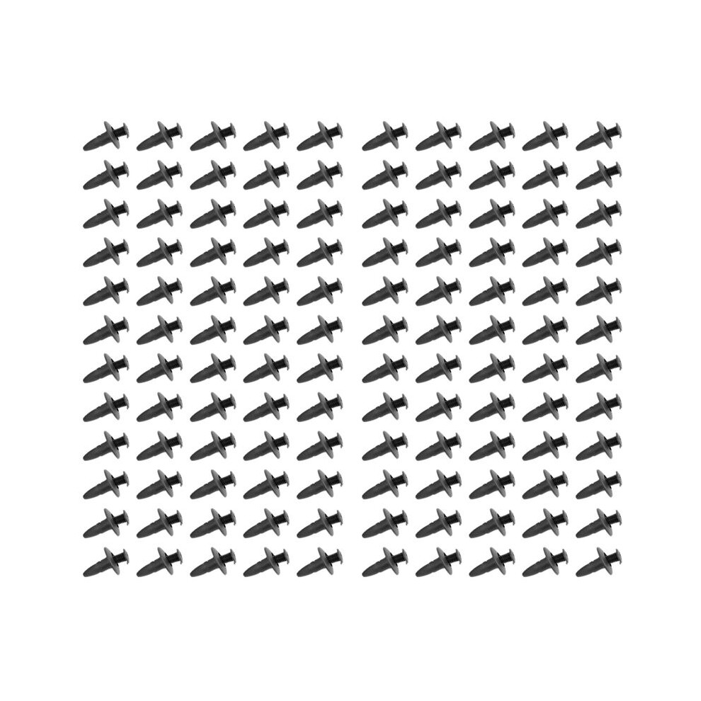 6Mm Hole Dia Plastic Rivets Fastener Bumper Push 120Pcs Black 4713492691026