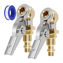 2pcs Closed Tire 1/4 Inch FNPT Closed Flow Tire Inflator Air Car Tire Inflator Pump Valve Connector