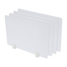 4Pcs Desk Dividers Frosted Acrylic Privacy Panels with Clamps, 23.6x15.8in White Office Partition for School Call Center