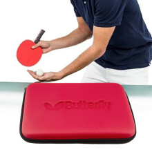 (Square Red) Table Tennis Racket Cover Square Ping-pong Paddles Case with Practical Wrist Strap Extra Padding for Enhanced Protection