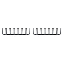 14PC Blank Svart Grill Front Grill Inserts Cover Trim Kit för Grand Cherokee 2014-2016