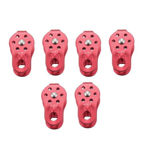 6 Pcs Rock Pulley Rope Tree Climbing Climber Arborist Fixed Pulley Red