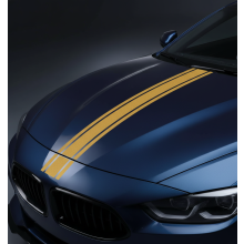 (Matte Gold) Racing Style Stripes Car Stickers Waterproof Sunproof PVC Material for Cars SUVs