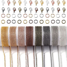3Meter Alloy Bulk Link Chain with Jump Rings Lobster Clasps Necklace Chains for DIY Jewelry Making Supplie Accessories