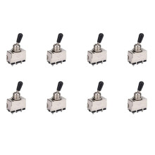 Interruptor de Palanca de 3 Vías para Guitarra 8 Pc, Selector de Metal Cerrado de 3 Vías con Perilla de Punta Negra Pieza de Repuesto para Guitarra