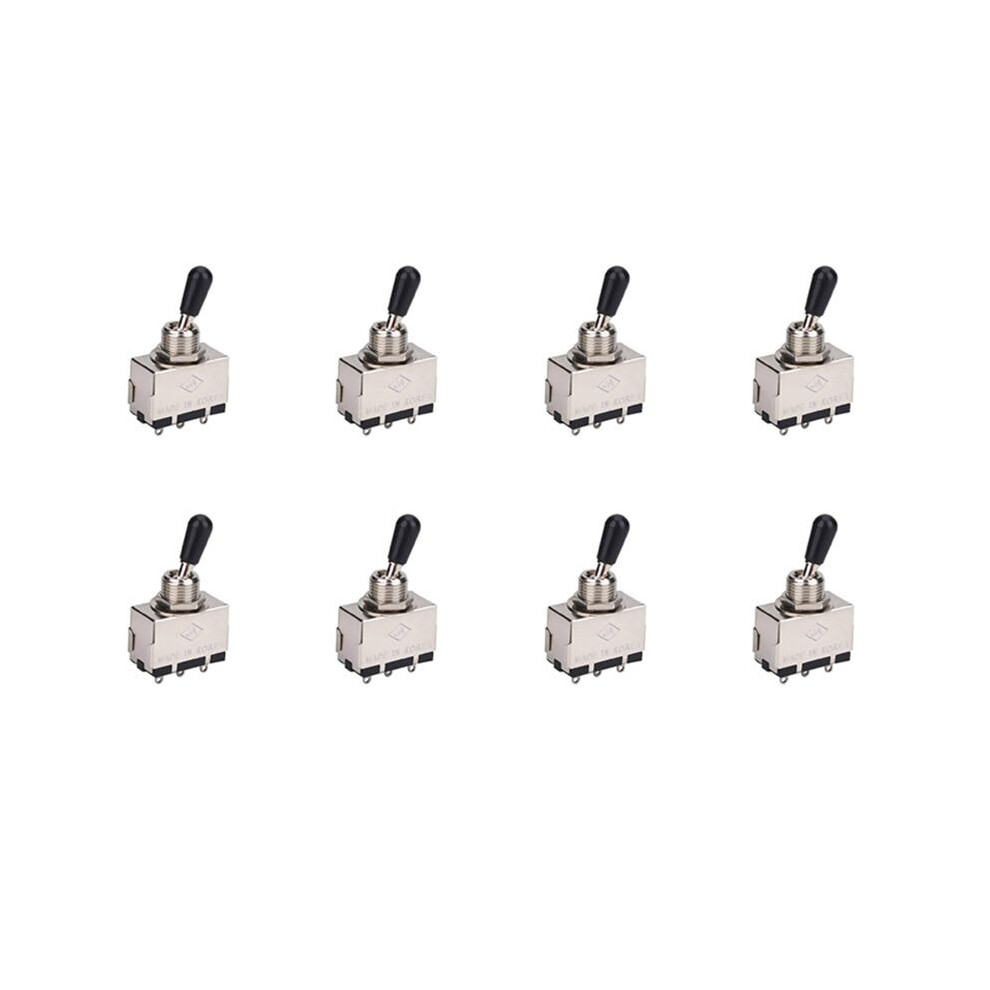 8Pc Guitar 3 Way Toggle Enclosed 3 Way Selector With Black Tip Knob For Lp Style Electric Guitar 4711537209434