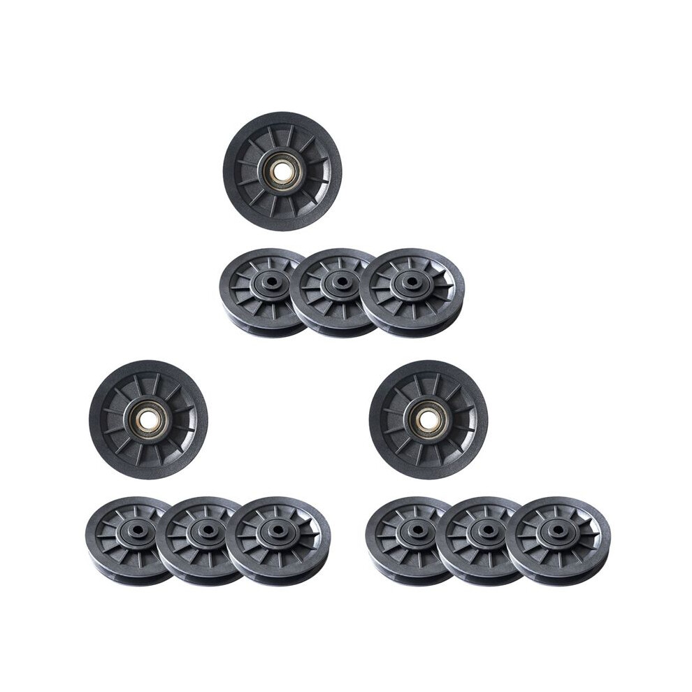 12 Pcs Universal 105Mm Diameter Wearproof Bearing Pulley Wheel Cable Gym Fitness Equipment Part Black 6031982855344