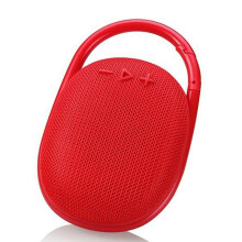 Altavoz Portátil con Clip para Exteriores, Impermeable, IP67, Minialtavoz con Batería Integrada, Color Rojo.