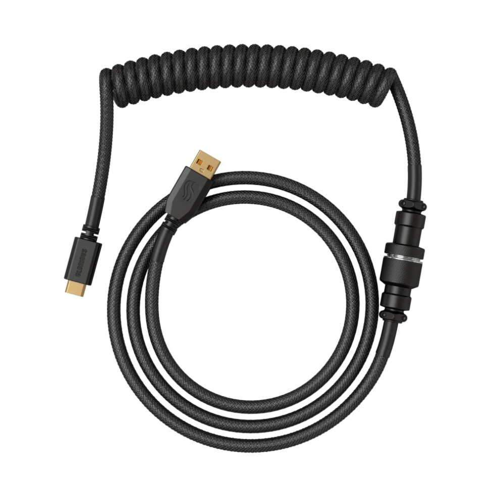 Photos - Educational Toy Glorious Premium Coiled USB-A to USB-C Keyboard Cable Phantom Black 