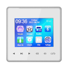 Home New 2.8 HD Screen Wall Amplifier Music Center Sound System TV Tablet Digital Stereo FM(White)