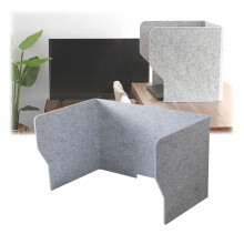 Desk Privacy Panel with Noise Reduction, Foldable 3 Sided Desk Divider 32 Inch for Office