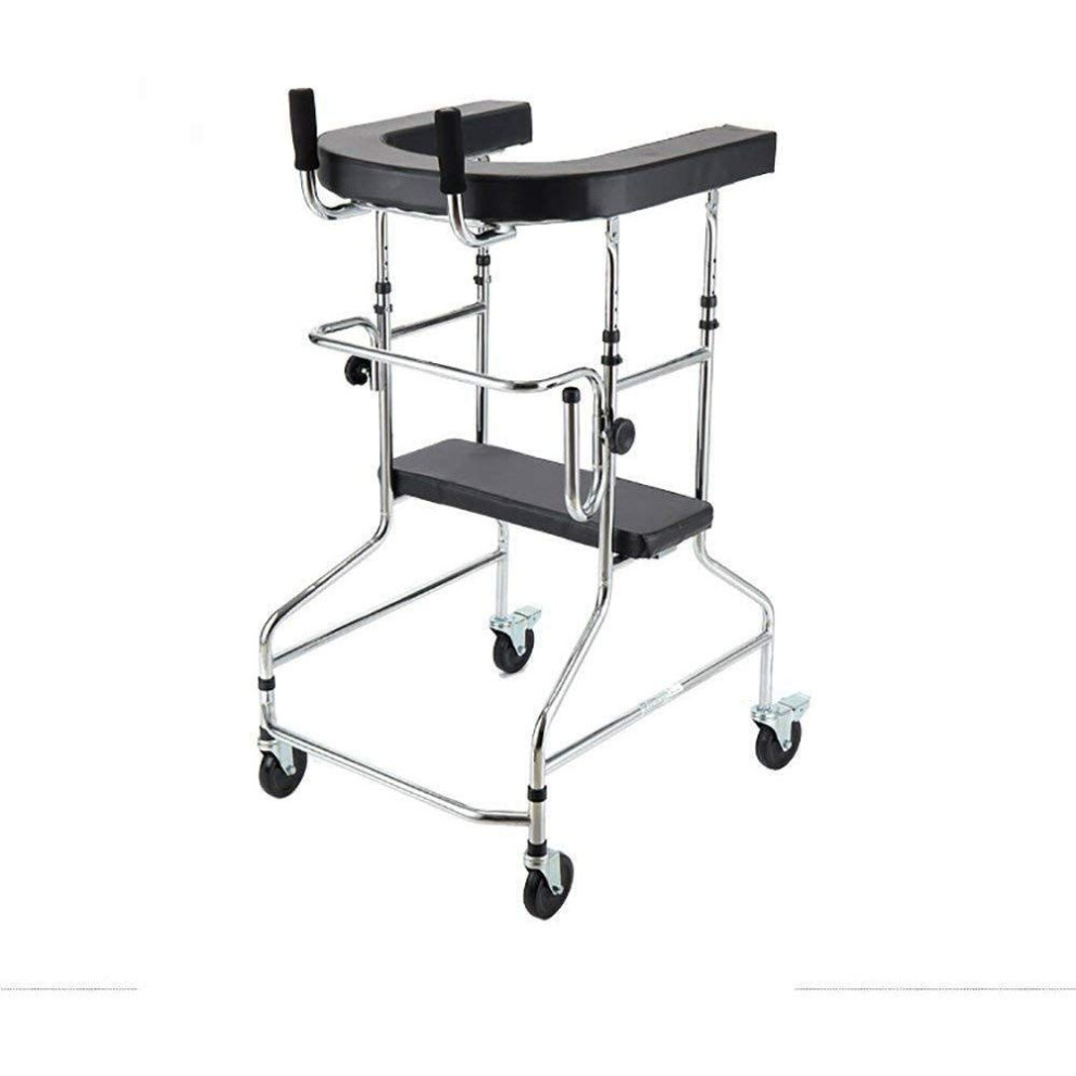 Rollator Walker with Wheels for Seniors, Upright Forearm Support, Height Adjustable, Lightweight