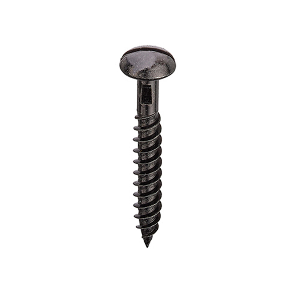 Unifix Woodscrews Slotted Round Head Black Japanned 8G X 1.1/4" - Box Of 200 5014196067360