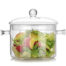 Double Ear Bowl Glass with Lid High Borosilicate Heat Resistant Glass Bowl Glass Salad Bowl Household Home Tableware