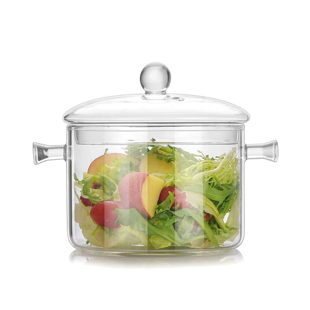 Tauoh Double Ear Bowl Glass With Lid High Borosilicate Heat Resistant Glass Bowl Glass Salad Bowl Household Home Tableware