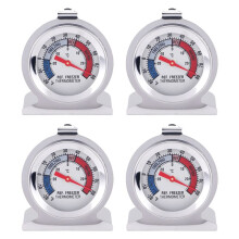 4Pc Refrigerator Thermometer, with Red Indicator Thermometer for Freezer Refrigerator Cooler with Hanging Hook and Stand