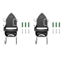2X Iron Board Hanger Wall Mount Electric Iron Holder Iron and Ironing Board Storage Shelf with Removable Hooks -1