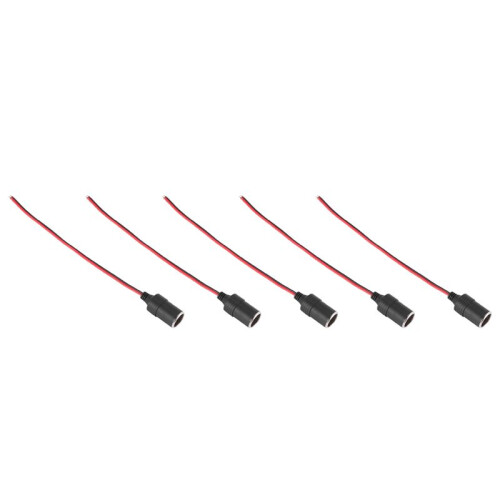 5X Car Charger Power Cigarette Lighter Female Socket Black W 26cm Cable