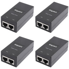 4X Gigabit POE Injector 10/100/1000Mbps/1G/2G Compatible IEEE802.3Af/At Passive Power Supply for POE Device US Plug