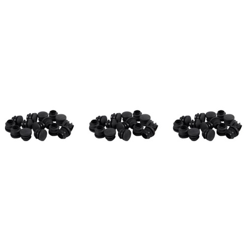 45Pcs Schwarz Plastic Blanking Endkappe Round Tube Insert Pipe Bung 16mm