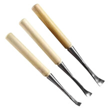 10/15/20 mm Gebogene Hohlbeitel Aus Kohlenstoffstahl für Holzschnitzerei und Aushöhlung (3-Teilig)