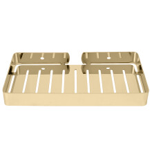 Bathroom Kitchen Gold Stainless Steel Wall Mount Soap Rack with Drain Shelf