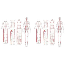 2X Fashion Illustration Rulers Sketching Templates Ruler Sewing Humanoid Patterns Design Clothing Measuring,Type B